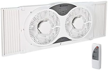 Comfort Zone Twin Window Fan with Remote Control, Removable Cover, Reversible, 9 inch, 3 Speed, 3 Function, Expandable, Exhaust, Airflow 8.40 ft/sec, Ideal for Home, Kitchen, Bedroom & Office, CZ310R