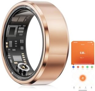 mingwear Smart Ring Fitness Tracker for Men Women Pedometer Sport Sleep Monitor, IP68 Bluetooth Stylish Ring Tracker Rose Gold（US10