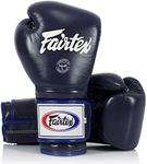 Fairtex Muay Thai Boxing Gloves BGV9 - Heavy Hitter Mexican Style - Minor Change Navy Blue 12 14 16 oz. Training & Sparring Gloves for Kick Boxing MMA K1, Navy Blue, 12 oz