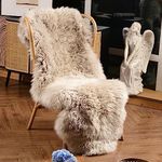 LLB Genuine Sheepskin Area Rug Wool Rug Fur Carpet Fluffy Fur Rug for Living Room Kids Bedroom Real Sheepskin Throw Lambskin Rugs Sofa Mat Chair Seat Covers (Cream Brown, 2 x 6 ft Sheepskin)