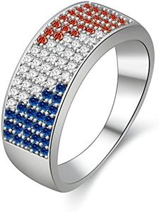 Uloveido Anneaux de Bande de Zircon cubique pour Hommes pour Cadeau de fête des pères Y386-taille51.9