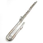 Bass Flute G Key with Curved Headjoint, 16 Closed Holes Silver-Plated Silver-Nickel Alloy Professional Flute, Compatible with Major Brands, Includes Hard Protective Case for Students & Performers
