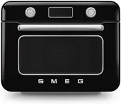 SMEG COF01Countertop Combi Oven - Multi-Function Grill, Air Fry, Steam, Bake, Convection, Defrost, and Warm, 10 Cooking Functions - Made In Italy (Black)