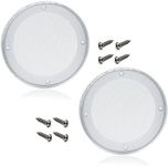 Fielect 2 Pcs 6inch /153mm Speaker Grill Mesh Decorative Circle Woofer Guard Protector Cover Audio Accessories White Metal Trim