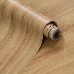 354"x48" Extra Wide Light Wood Contact Paper Peel and Stick Matte Wood Wrapping Paper Brown Oak Wood Wallpaper for Bedroom Bathroom Living Room Farmhouse Furniture Vinyl Film Self Adhesive Wall Paper