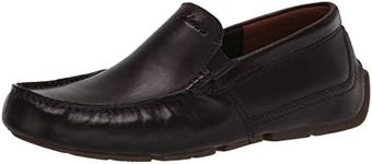 Clarks Men's Markman Plain Driving Style Loafer, Dark Brown Leather, 10.5 US