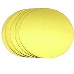 The Sr Brand Pack of 5 Gold Cakeboard Round,Disposable Cake Circle Base Boards Cake Plate Round Coated Circle MDF Cake Base 10 Inch - Paper