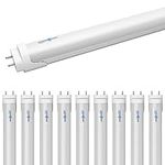 LUMINOSUM T8/T10/T12 4ft LED Light Tube 20W 48 inch, 40W Equivalent, Natural White 4000K, Frosted Cover, Dual-end Powered, Ballast Bypass Retrofit, ETL Listed, 10-Pack