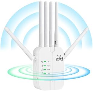 Répéteur WiFi,Amplificateur WiFi,Repeteur WiFi Puissant avec 6 Antennes Puissantes,2 Ports Rj45 LAN,Mode Répéteur & Routeur & AP.Répéteur WiFi Extérieur Couverture WiFi de 300 m² (610)