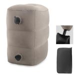 Inflatable Travel Foot Rest Pillow Adjustable 3 Layers Height Leg Rest Pillow Kids Airplane Travel Pillow with Inflatable Bag Airplane Bed for Toddler Car Seat Footrest for Airplane Home Office - Grey