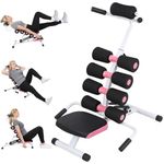 Mini Inversion Table with Adjustable Back Support[350lb Capacity]| 4 Level Height Adjustment | Compact Foldable Strength Training Inversion Equipment | Full Back & Neck Stretching | Easy Assembly Pink