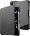 tomtoc Inspire-Pivot Case for iPad Pro 11 Inch (M4) 2024, Pivot Design Provides Stable Stand Functionality for Various Viewing Experience, Vertical Case with Apple Pencil Holder, Auto Wake/Sleep