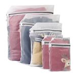 Magnificent 5 Set Mesh Laundry Bags for Washing Machine- Reusable Laundry Bags with Zips- Delicates Laundry Bag for Baby Clothes Toys Underwear Blouse Bra Lingerie Hosiery Travel Storage Organization