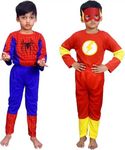 SSK ECOM Hosiery Fabric & Superhero Costume For Kids Halloween Dress Fancydress Birthday Gift | Cosplay Bodysuit for Boys and Girls (2-3 Years)