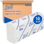 SCOTT Optimum Hand Towels (4455), Folded Paper Towels, 16 Packs / Case, 150 Hand Towels / Pack (2,400 Towels)