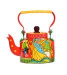 A Krazy Mug Handmade Colourful Traditional Gujarat City Culture Theme Design Desi Tea Chai Décor for Home, Café, Restaurant Aluminium Kettle (850 ml)