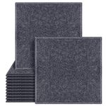 DEKIRU Upgraded 12 Pack Acoustic Panels, 12 X 12 X 0.4 Inches Sound Proofing Studio Foam Padding High Density Bevled Edge Tiles Soundproofing Panels, Great for Wall Decoration and Acoustic Treatment