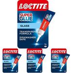 Loctite Glass Bond - Instant Super Glue for Glass, Easy to Use and Durable Clear Adhesive for Long-term Reusability, 1 x 3g (Pack of 4)