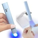 YTD Likomey Handheld UV LED Lamp for Gel Nail Polish,Light Blue Quick Dry Mini Nail Light with Foldable Stand, Portable Cordless Rechargeable for Fast Curing Nail Glue Acrylic Gel Polish