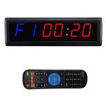 Gym Timer with Stopwatch Count Down/Up, Gym Clock Timer Digital Wall Clock With Remote, Interval Timer Clocks for Home Outdoor TABATA