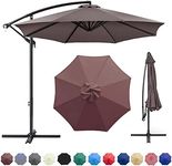 GLDDFDG 10ft 8 Ribs Patio Umbrella Canopy, Taupe, Heavy-Duty Polyester Fabric, UV30+ and Water Repellent, Fade Resistant, 98% UV Protection