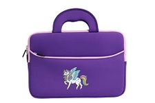 Kids Tablet Carrying Case, 7-10.5 inch Universal Neoprene Zipper Sleeve Tablet Bag Compatible with All Fire Kids, Kids Galaxy and Apple iPad Kids Tablets.(Purple Unicorn)