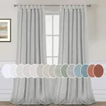 H.VERSAILTEX 2 Pack Ultra Luxurious High Woven Linen Elegant Semi Sheer Curtain Panels Light Reducing Privacy Panels Drapes, Tab Top Curtain Set, Extra Long 52x108-Inch, Dove