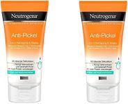 Neutrogena Visibly Clear Anti-acne 2-in-1 Cleaning & Mask/Cleansing Face Mask with Clay Against Blemished Skin and Axe/2 x 150 ml