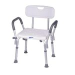 Simon’s Portable Lightweight Bath Shower Chair with backrest and Side liftable Handles for Old People in The Bathroom