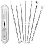 (7PCS) - [Dual Ended] 7PCS Blackhead Remover, Comedone Pimple Extractor, Acne Whitehead Blemish Removal Kit, Professional Stainless Steel Clean Tool, For Face Nose Chin Cheek Forehead