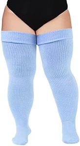 Plus Size Womens Thigh High Socks for Thick Thighs- Extra Long & Thick Over the Knee Stockings- Leg Warmer Boot Socks
