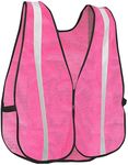 KAYGO Reflective High Visibility Safety Vest, KG0008-10 Silver Stripe, for Men and Women, Pack of 50 (Pink)