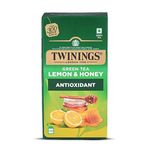 Twinings Pure Green Tea Lemon & Honey, 100 Tea Bags| Pack of 1| Perfectly Balanced & Refreshing Taste| Sweet Honey & Zesty Lemon| Low Calorie| Handpicked Leaves| Enjoy a Hot Cup of Tea