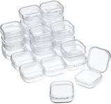 SATINIOR 24 Packs Small Clear Plastic Beads Storage Containers Box with Hinged Lid for Storage of Small Items, Crafts, Jewelry, Hardware, 1.37 x 1.37 x 0.7 in