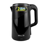 IBELL Pek20Bkplus Premium Stainless Steel Electric Kettle, 2.0 Litre, Auto Cut-Off Feature, 360 Degree Rotating Base, Shock Proof Insulated Body (Black, 1600 Watts, 2 L)