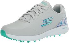 Skechers Women's Go Golf Max Arch Fit Spikeless Golf Shoe Trainers, Grey Floral Waterproof, 6.5 UK