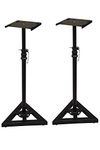 HAWK PROAUDIO Heavy Monitor Stands (Black, Size 7.6 x 7.6 x 132.2 cm) - Set of 2