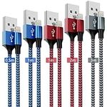 MAIMEITE iPhone Charger Cable, Lightning Cable MFi Certified 5 Pack 0.5m/1m/1m/2m/3m Fast Charging Braided Long USB for 14 13 12 11 Pro Max Xr X 8 7 6 Plus