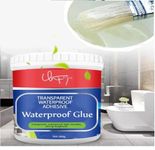 Waterproof Adhesive Glue, 300gm, with Brush, Transparent, for Roof Leakage, Crack Seal, Water Leakage Solution, Waterproofing for Pipe, Wall, Tiles (white-300ml)