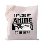 VAMSII Anime Tote Bag I Paused My Anime to be Here Funny Anime Gifts Anime Lover Gifts Shoulder Bag Lover Gifts(Tote Bag), Large