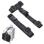 Luggage Straps,Two Add a Bag Suitcase Strap Belt,Adjustable Travel Attachment Accessories for Connect Your Three Luggage Together - 2 Pack(Black)