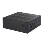 A01 Aluminum Mini-ITX HTPC Desktop Computer Chassis (Black Tempered Glass)