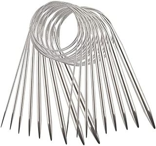 YXHZVON 9 Pezzi Ferri da Maglia Circolari in Acciaio Inossidabile, Ferri da Maglia da 80 cm Professionali in Metallo per Progetti di Tessitura (2,5 mm/3,5 mm/4,5 mm/5,5 mm/6 mm/7 mm/8 mm/9 mm/10 mm)