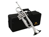 Triumph Standard Trumpet Set, Bb Trumpet Brass Instrument for Students Beginners with Hard Case, Valve Oil, Cleaning Kit, 7C Mouthpiece, White Gloves, B Flat Trumpet Instrument 6416N (Nickel Silver)