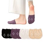Toe Topper Socks Women, 8 Pairs No Show Liner Half Socks for Women Seamless Non Slip Grip Socks Invisible Top Cover Socks Breathable Cotton Socks for High Heels Sandals Sports Shoes