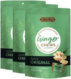 Bali's Best Ginger Chews - Spicy Original Ginger Flavor (3 Pack) 100% Real Ginger, Sweet Spicy Chewy Ginger Candies, 3x 5.08oz 144g Bags, Great snacks for sharing and gift baskets