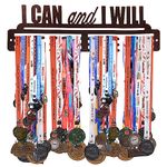 Sehaz Artworks Steel Medal Hangers For Wall | Medal Holder For Wall | Medal Display Case | Wall Mount Medal Frame Holds Upto 24-30 Medals Brown