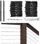 Muzata 100 Pack 1/8" Black Swage Lag Screws Left and Right Cable Railing Kit Cable Railing Hardware Handed Thread for Wood Post T316 Stainless Steel Stair WoodBudget Cable Railing System 50 Pairs CK17