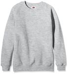 Fruit of the Loom Unisex Kids Raglan Premium Sweater, Heather Grey, 12-13 Years (Manufacturer Size:34)