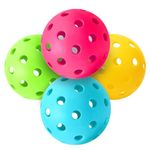 JULMELON Pickleball Balls, 4 Packs Outdoor Pickleball Balls 40 Holes Pickleballs for Sport Outdoor Play Elasticity and Durable Pickleballs for USAPA Approved Ideal for Beginners and Professional